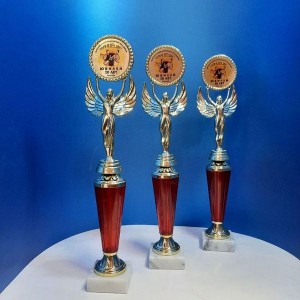 Приз Ника на красном пьедестале