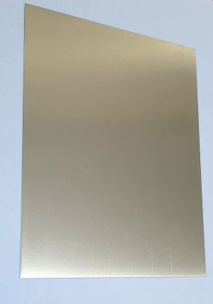 Металлическая пластина для сублимации алюминиевая А4 20х27см, золото мат (шампань) для ПЛАКЕТКИ 353